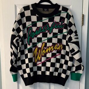 Dressed in LALA Black and White Checkered Sweater